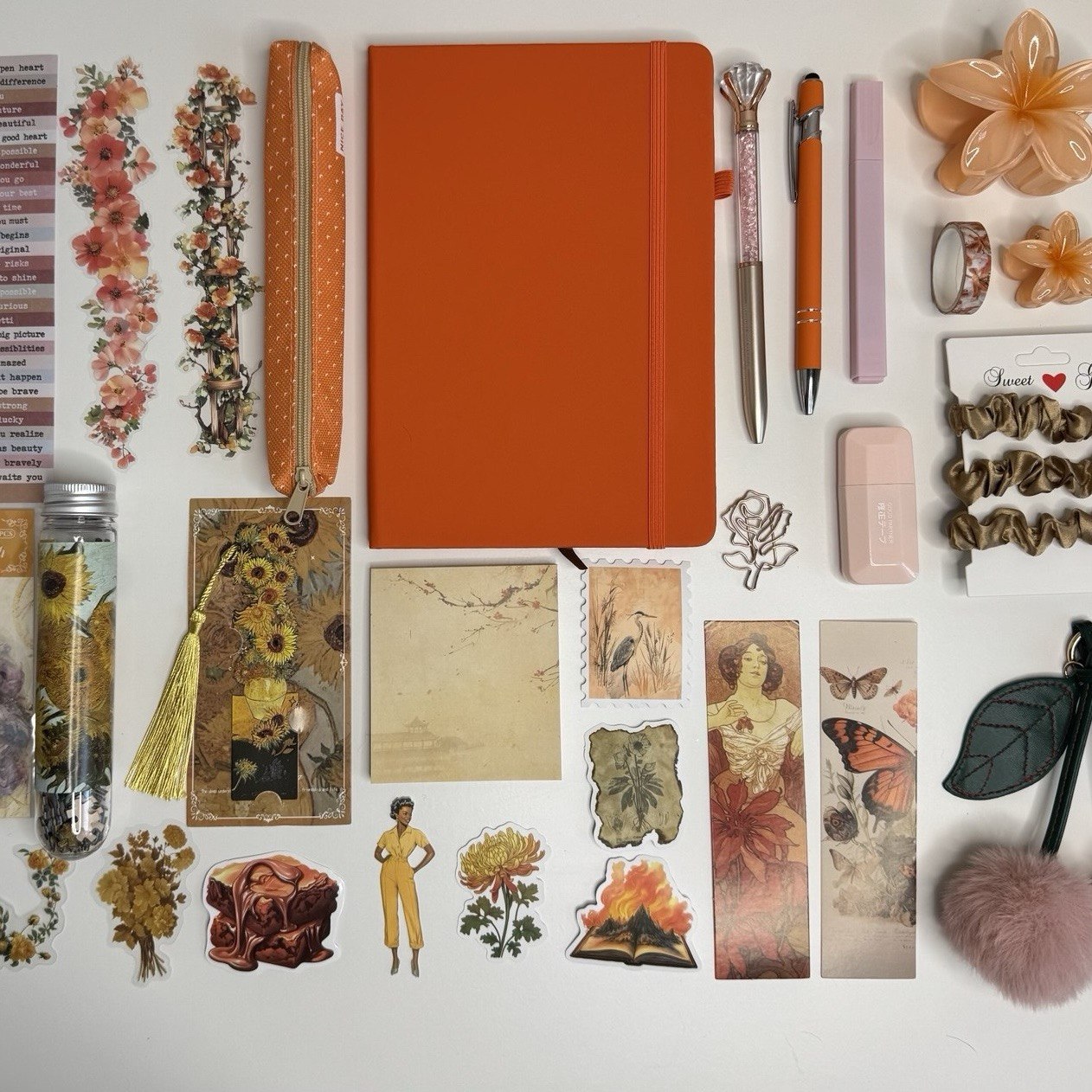 Orange Aesthetic Stationery Gift Set
