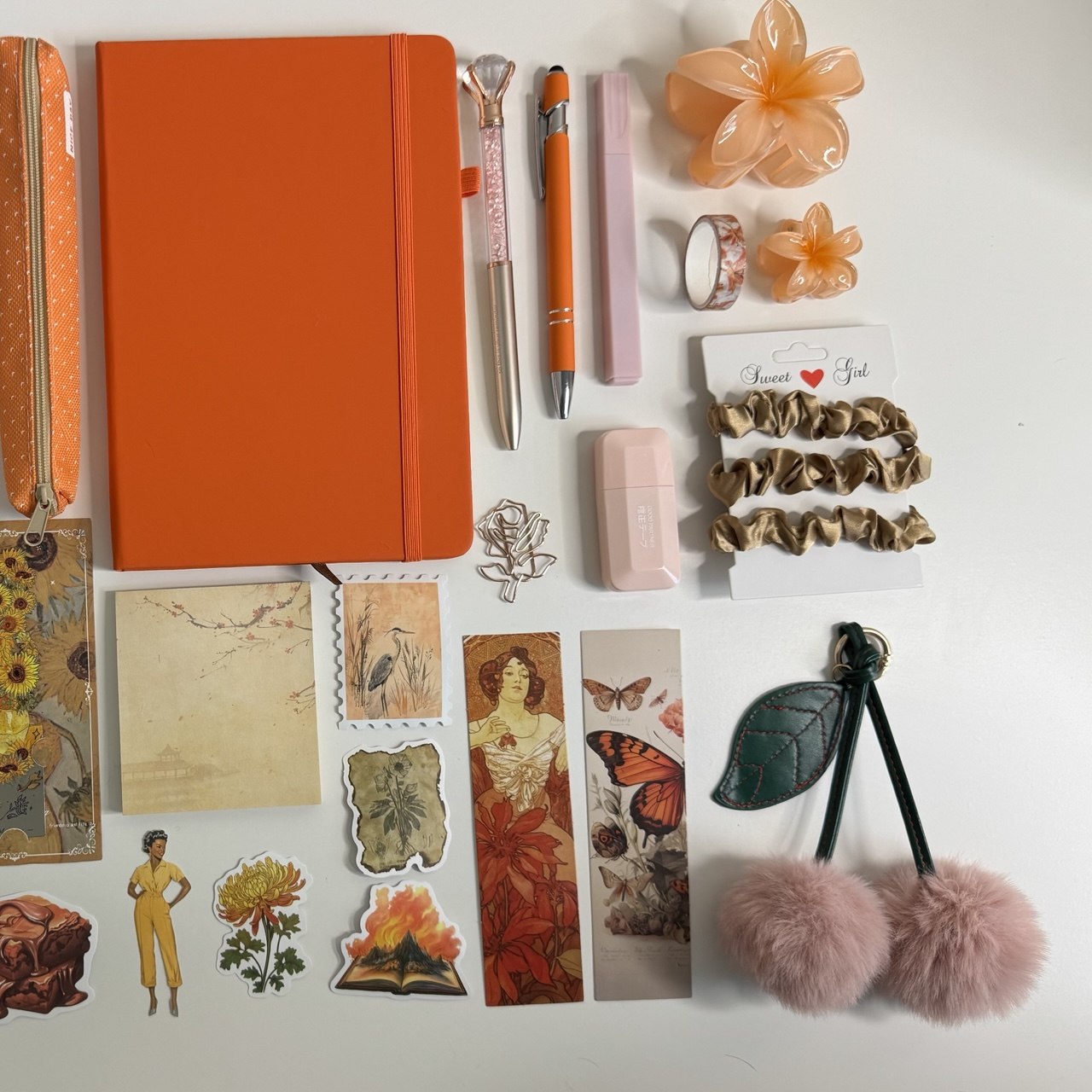 Orange Aesthetic Stationery Gift Set