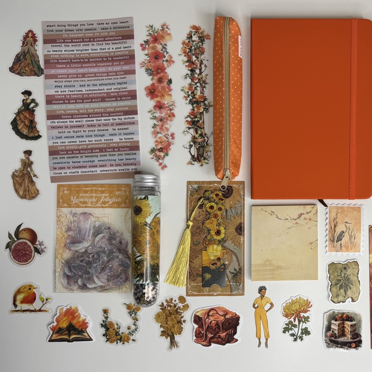 Orange Aesthetic Stationery Gift Set