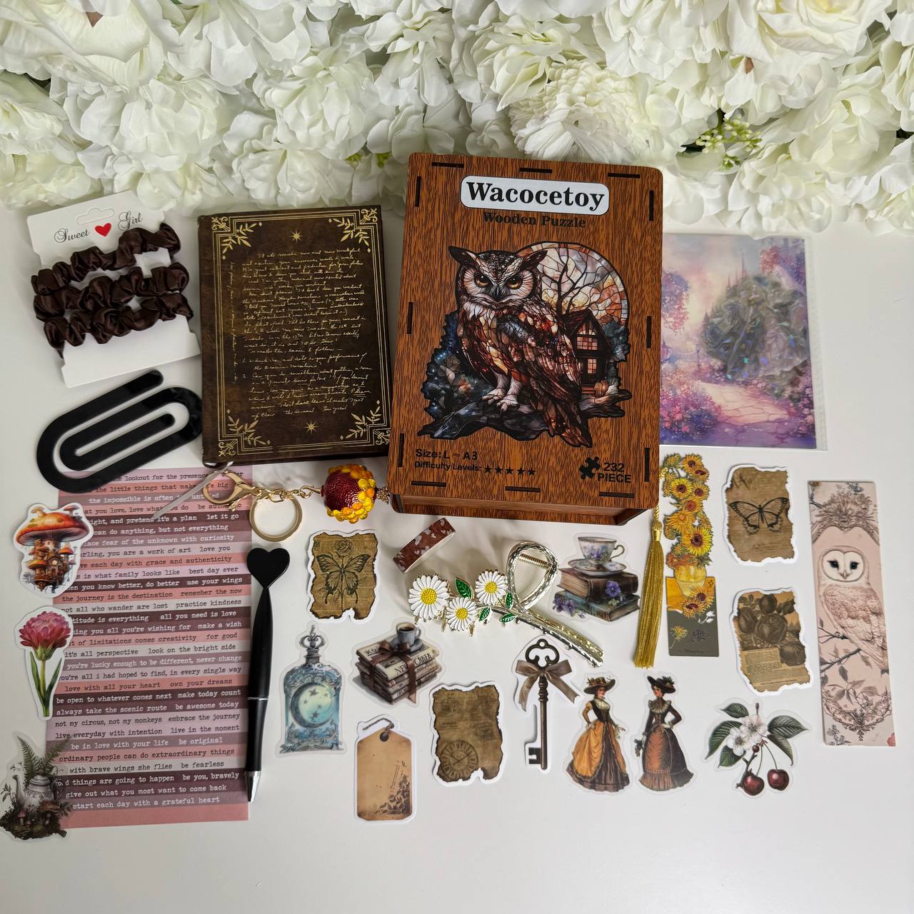 Wooden Puzzle Stationery Gift Box