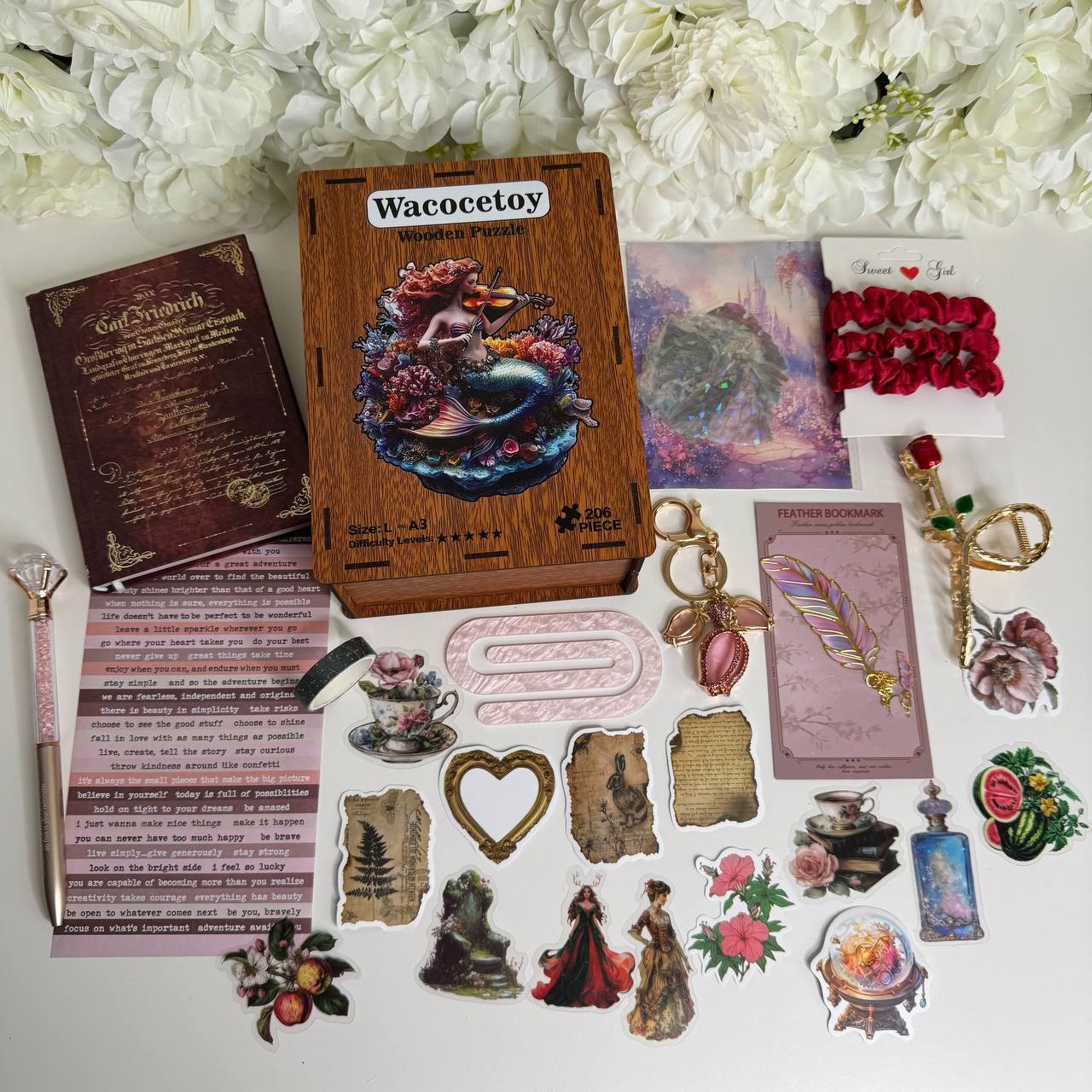 Wooden Puzzle Stationery Gift Box