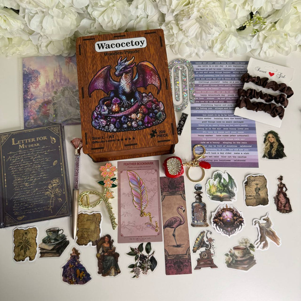 Wooden Puzzle Stationery Gift Box