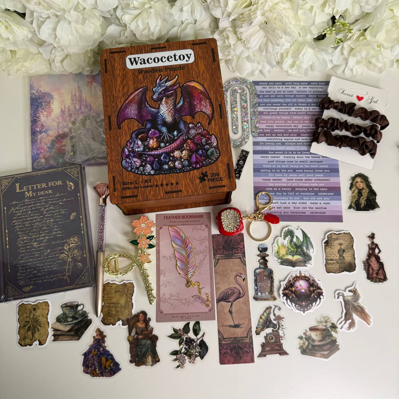 Wooden Puzzle Stationery Gift Box