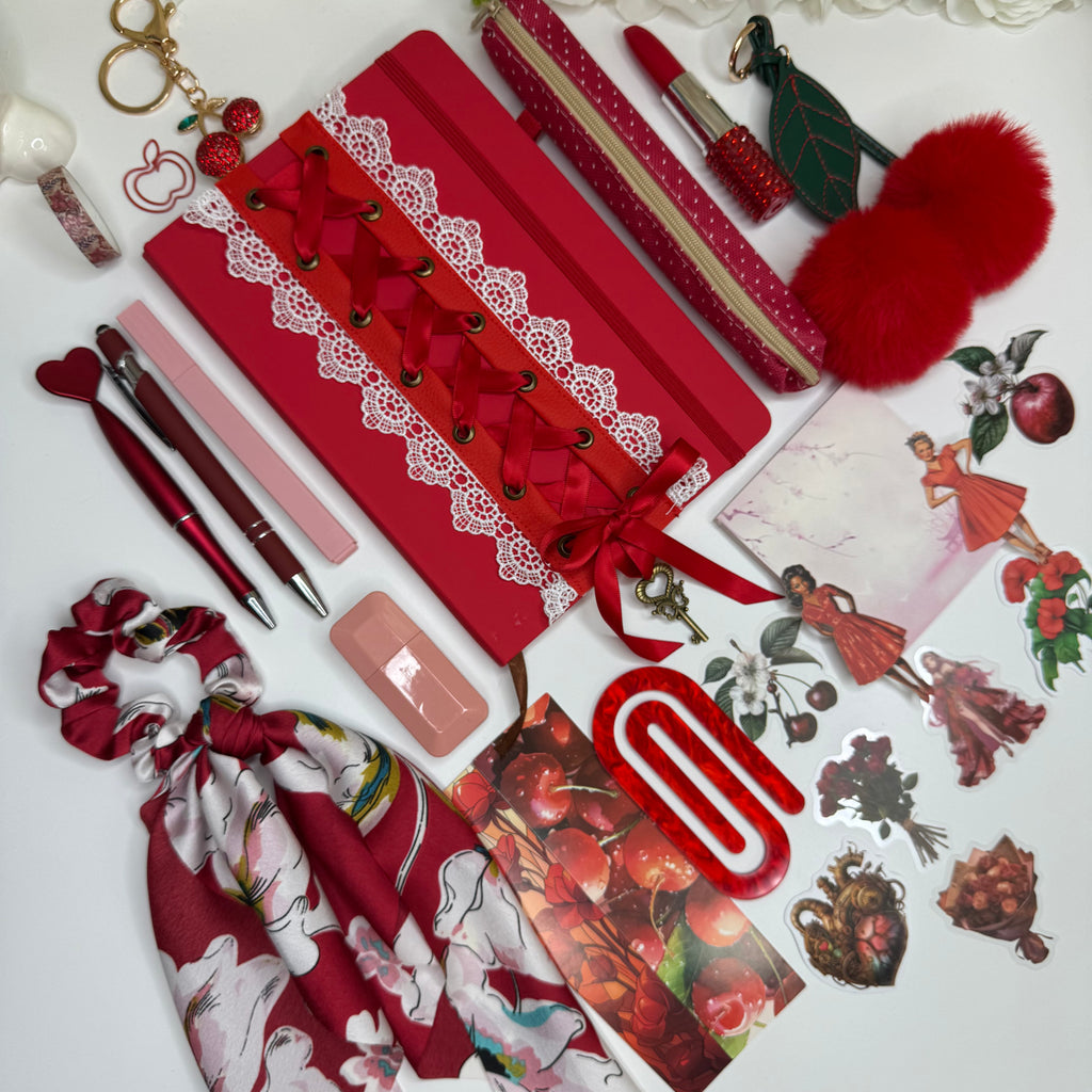 Cherry Red Journal Gift Set