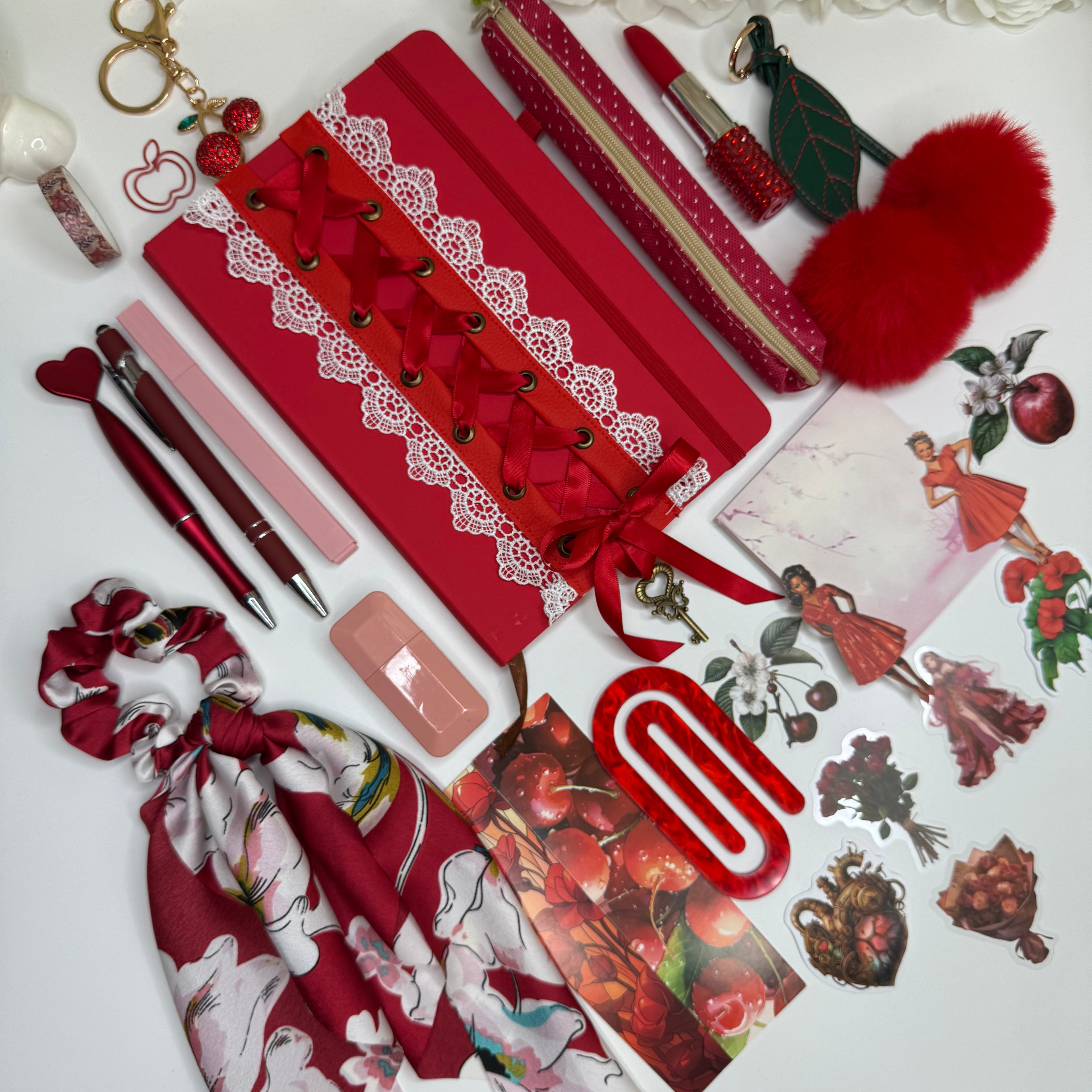 Cherry Red Journal Gift Set