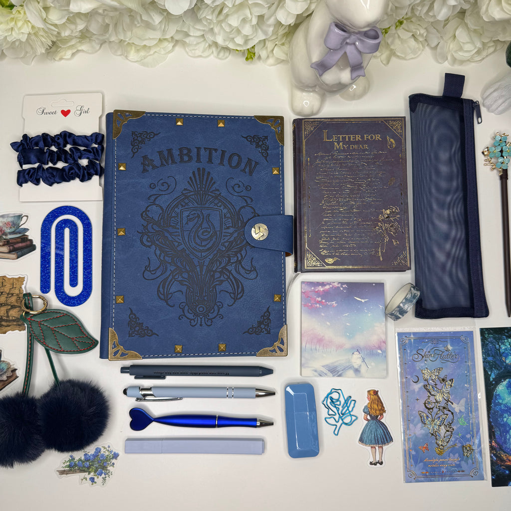 Ambition Blue Journal Gift Set – Large Leather Notebook Collection