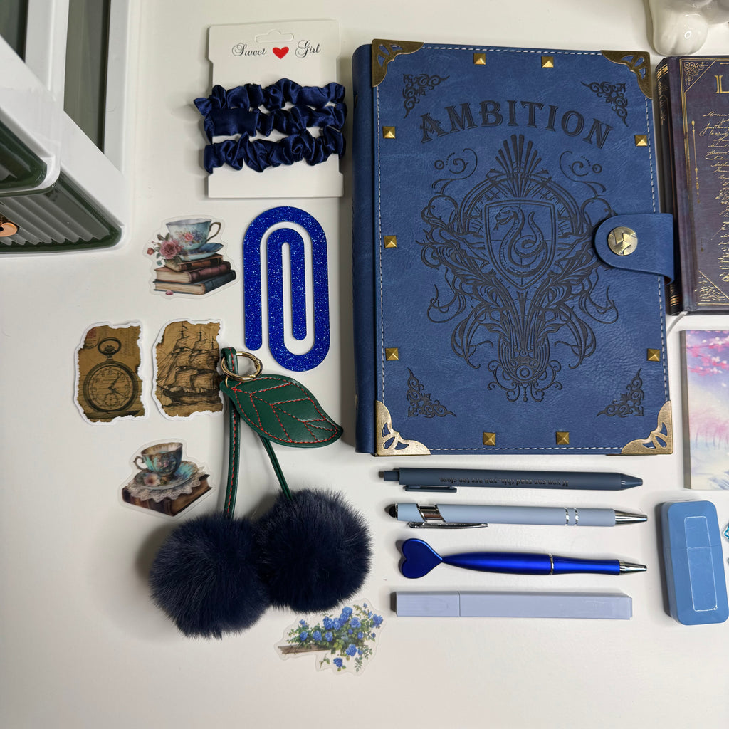 Ambition Blue Journal Gift Set – Large Leather Notebook Collection