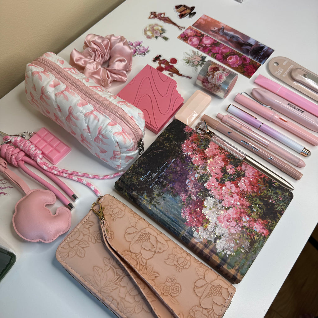 Pink Floral Journal Gift Set with Notebook & Stationery