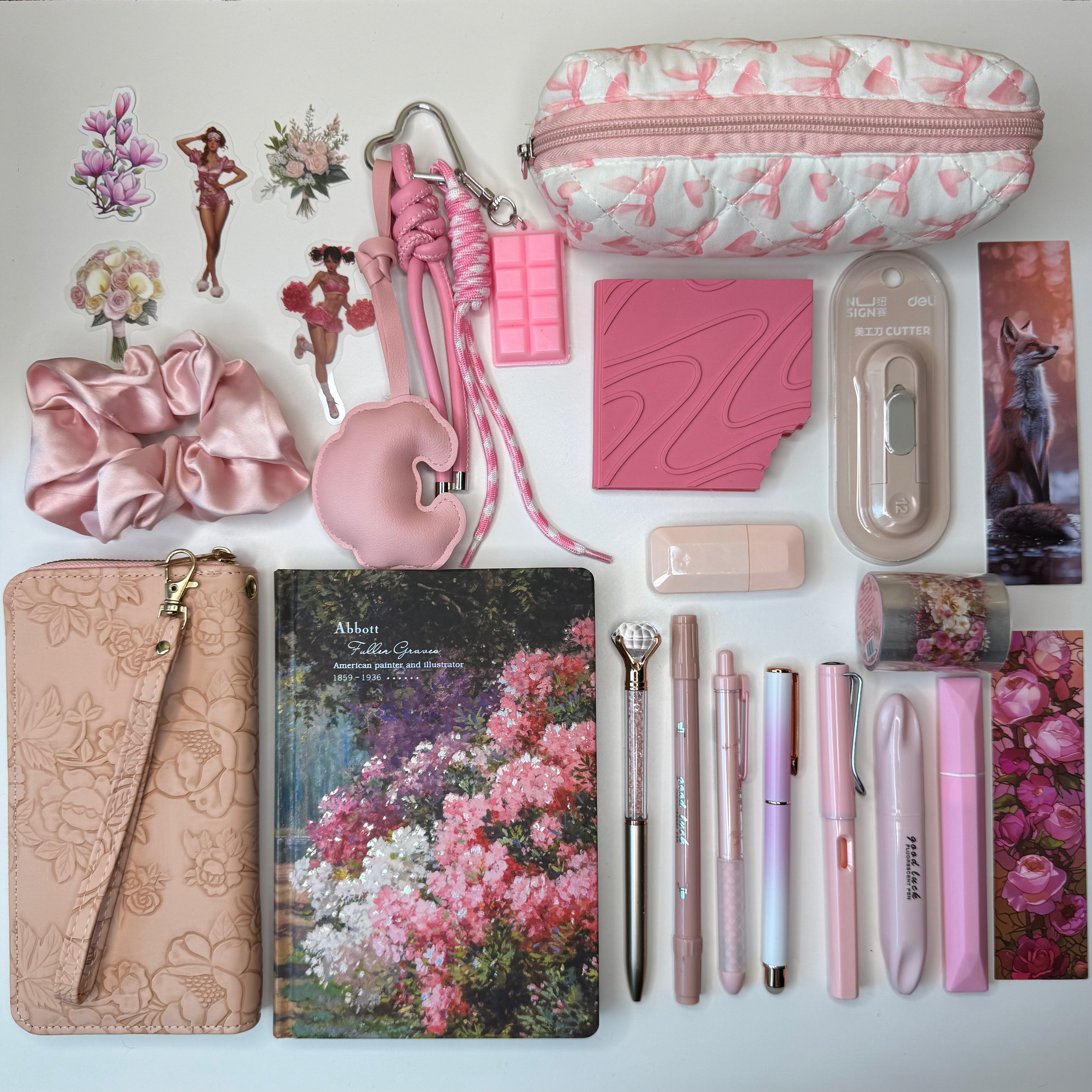 Pink Floral Journal Gift Set with Notebook & Stationery